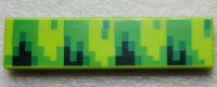 LEGO part Tile 1 x 4 with Pixelated Bright Green, Dark Green, and Green Pattern (Sonic Grass) 2431pb0755