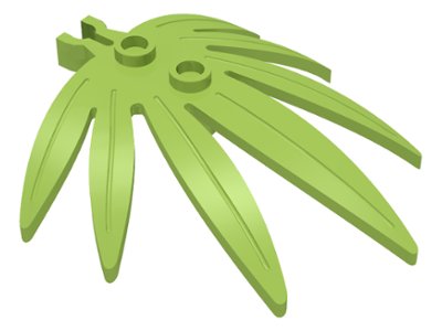 LEGO onderdeel Plant Bladeren 6 x 5 Zwaardblad met Gesplitste U Clip Dik (30239)