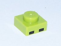 LEGO part Platte 1 x 1 mit 2 schwarzen Rechtecken-Muster (Minecraft Zombie-Augen) 3024pb005