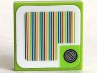 LEGO part Tile 2 x 2 with Super Mario Scanner Code Red Coin Block, Square Corner Pattern (Sticker) - Set 71382 3068pb1486