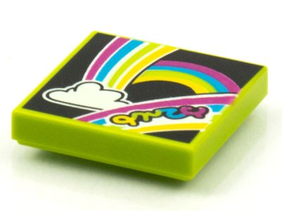 LEGO part Piastrella 2 x 2 with BeatBit Album Cover - Rainbows and Cloud Pattern (3068pb1590)