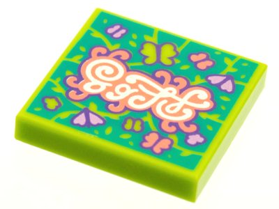 LEGO part Tile 2 x 2 with BeatBit Album Cover - Butterflies Pattern (3068pb1624)