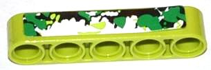LEGO part Technic, Liftarm Thick 1 x 5 with Black, White and Green Camouflage Pattern Model Left Side (Sticker) - Set 42027 (32316pb007L)