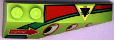 LEGO onderdeel Wedge 6 x 2 Right with 3 Ovals Pattern (41747pb005)