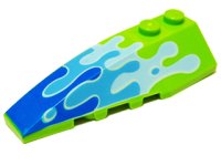LEGO part Wedge 6 x 2 Left with Blue Water Splash Pattern 41748pb030