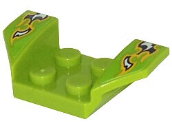 LEGO part Vehicle, Mudguard 2 x 4 with Flared Wings with Black, White, and Yellow Flames Pattern (Stickers) - Set 8302 (41854pb17)