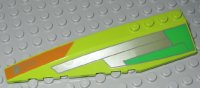 LEGO onderdeel Wedge 12 x 3 Left with Silver, Green, and Dark Orange Pattern 42061px1