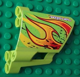 LEGO part Technic, Panel Fairing #22 Large Short, Small Hole, Side A with 'XRFUEL' and Flames Pattern (Sticker) - Set 8141 (44352pb07)