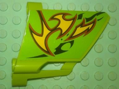 LEGO part Technic, Panel Fairing #22 Large Short, Small Hole, Side A with Yellow Flames Pattern (Sticker) - Set 8649 (44352pb13)