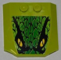 LEGO part Wedge 4 x 4 x 2/3 Triple Curved with Scales and 2 Yellow Eyes  Pattern (Sticker) - Set 8231 45677pb053
