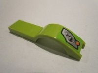 LEGO part Vehicle, Mudguard 1 x 4 1/2 with Silver Headlights on Lime Background Pattern Model Left Side (Sticker) - Set 8663 50947pb018L