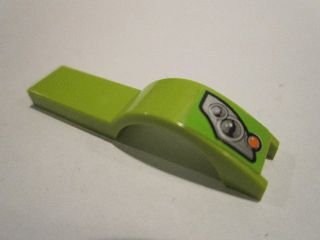 LEGO part Vehicle, Mudguard 1 x 4 1/2 with Silver Headlights on Lime Background Pattern Model Left Side (Sticker) - Set 8663 (50947pb018L)