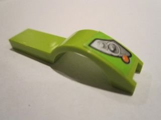 LEGO part Vehicle, Mudguard 1 x 4 1/2 with Silver Headlights on Lime Background Pattern Model Right Side (Sticker) - Set 8663 (50947pb018R)