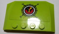 LEGO part Wedge 4 x 6 x 2/3 Triple Curved with Volcano Explorers Logo Compass Rose Pattern (Sticker) - Set 60122 52031pb137