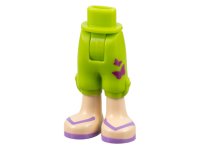 LEGO onderdeel Mini Doll Hips and Trousers Cropped with Magenta Butterflies, Light Nougat Legs, and Medium Lavender Sandals with Straps Pattern - Thick Hinge 92251c00pb02