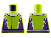 LEGO part Torso Jacket with Dark Purple Flames and Belt Pattern 973pb3756