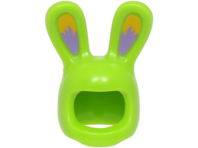 LEGO part Minifigure, Headgear Head Cover, Costume Bunny Ears with Bright Light Orange and Medium Lavender Auricles Pattern (BAM) (99244pb03)