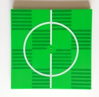 LEGO part Tile 6 x 6 with Bottom Tubes with Soccer (Football) Pitch Center Circle Pattern 10202pb014