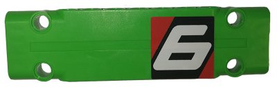 LEGO part Technic, Panel Plate 3 x 11 x 1 with Number '6' on Black and Red Background Pattern Model Left Side (Sticker) - Set 42039 (15458pb015L)
