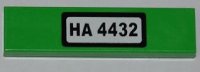 LEGO part Tile 1 x 4 with 'HA 4432' on White Background Pattern (Sticker) - Set 4432 2431pb0238