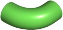 LEGO part Stein, rund 1 x 1 90-Grad-Ellbogen Makkaroni - ohne Noppe - Typ 2 - Achsloch (25214)