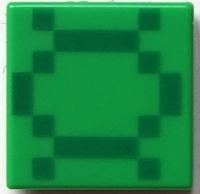 LEGO part Carreau 1 x 1 avec Motif Carrés Verts Pixelisés et Lignes (Brin d'ADN) (3070pb374)