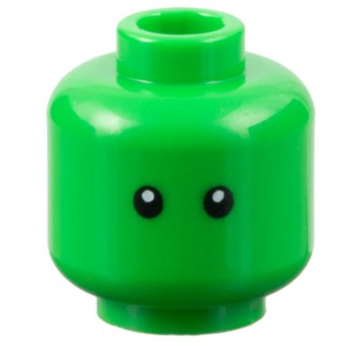 LEGO part Minifigure, Head Black Eyes with White Pupils Pattern - Vented Stud (3626pb3426)