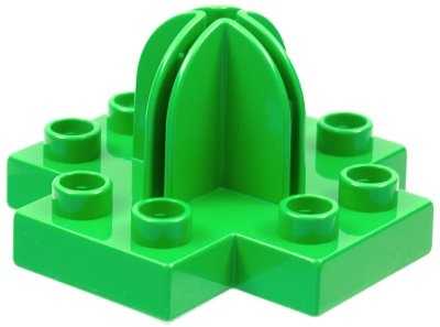 LEGO part Duplo, Plate 4 x 4 with 2 x 2 x 2 Dome Top and Cross Cut Slots (42058)