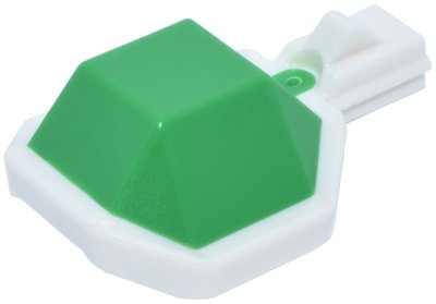LEGO part Projectile Shell 2 x 2 with Molded White Bottom and Launch Attachment Pattern (5446pb01)