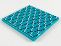 LEGO part Piastrella 6 x 6 con Tubi Inferiori con Motivo Contorni Coppi Bianco e Nero 10202pb010