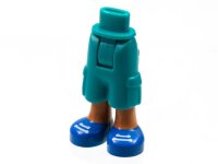 LEGO part Mini Doll Hips and Trousers Cropped Large Pockets, Nougat Legs, Blue Shoes Pattern - Thick Hinge 25727c00pb09