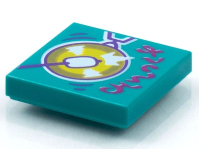 LEGO part Platte 2 x 2 mit BeatBit Album Cover - Gong Muster (3068pb1545)