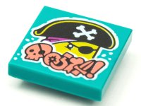 LEGO part Piastrella 2 x 2 with BeatBit Album Cover - Pirate Head Pattern 3068pb1639