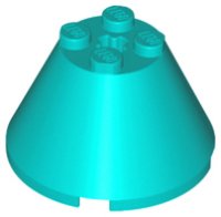 LEGO part Cone 4 x 4 x 2 with Axle Hole 3943b