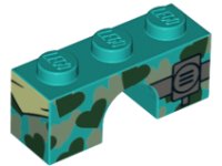 LEGO part Arch 1 x 3 with Black and Silver Heart Camouflage and Radio Pattern 4490pb04