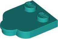 LEGO part Tile, Modified 2 x 2 with Studs on Edge, Rounded Corners and 1 x 1 Half Circle Extension 5518