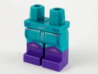 LEGO part Hips and Legs with Dark Purple Boots, Silver and Dark Purple Dots Pattern 970c00pb1160