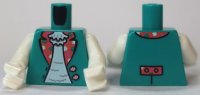 LEGO part Torso Open Vest with Coral Lapels and 2 Buttons over White Shirt Pattern (BAM) / White Arms / White Hands 973pb4981c01