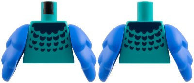 LEGO part Torso Dark Blue Collar and Plumage Pattern / Blue Bird Wings (973pb6433c01)