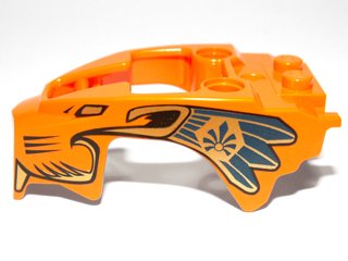 LEGO part Carter Volant Forme Lion avec Motif Plumes Or et Bleu (11110pb02)