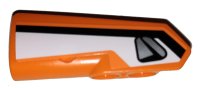 LEGO part Technic, Pannello Fairing #22 Molto Piccolo Liscio, Lato A con Striscia Nera e Maniglia Argento su Sfondo Bianco Motivo (Adesivo) - Set 42038 11947pb026