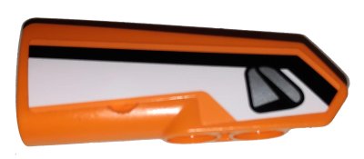 LEGO part Technic, Panel Verkleidung #22 Sehr Klein Glatt, Seite A mit Schwarzem Streifen und Silber-Griff auf Weiß-Hintergrund-Muster (Aufkleber) - Set 42038 (11947pb026)