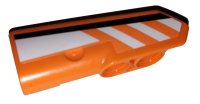 LEGO part Technic, Pannello Fairing #22 Molto Piccolo Liscio, Lato A con Strisce Nere e Bianche su Sfondo Arancione Motivo (Adesivo) - Set 42038 11947pb028