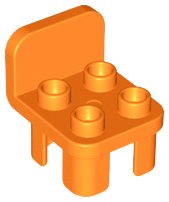 LEGO onderdeel Duplo, Furniture Chair with 4 Studs and Rounded Back 12651