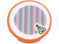 LEGO part Tile, Round 2 x 2 with Bottom Stud Holder with Super Mario Scanner Code Lemmy Pattern (Sticker) - Set 71403 14769pb555