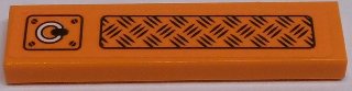 LEGO onderdeel Tegel 1 x 4 met Loopplaat en Ring Patroon (Sticker) - Set 60166 (2431pb0500)