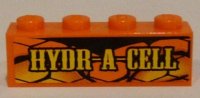 LEGO part Mattone 1 x 4 con motivo 'HYDR-A-CELL' su Sfondo Texture Serpente (Adesivo) - Set 8158 3010pb161