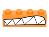 LEGO part Brick 1 x 4 with Bared Teeth Pattern (Queen Watevra Wa'Nabi Mouth) 3010pb262