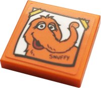 LEGO part Platte 2 x 2 mit Poster mit 'SNUFFY' Muster (Aufkleber) - Set 21324 3068pb1473
