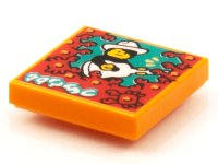 LEGO part Platte 2 x 2 mit BeatBit Album Cover - Cowboy mit Gitarre und Krabben Muster 3068pb1549